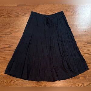 Jane Ashley Classic Black Full Tiered 100% Cotton Skirt